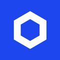 A blue square logo featuring a white hexagonal/nut shape.