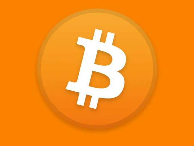 A bright orange circular Bitcoin logo featuring the iconic white 'B' symbol with two vertical strokes.
