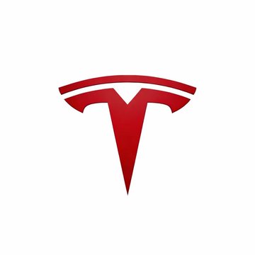 The red Tesla Motors 'T' logo displayed on a white background.
