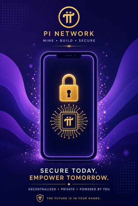 A vibrant purple promotional graphic for **Pi Network** features its gold logo at the top with the tagline "**MINE • BUILD • SECURE**," a smartphone displaying a glowing gold padlock and microchip-style Pi icon, and bottom text reading "**SECURE TODAY. EMPOWER TOMORROW.**" along with "DECENTRALIZED • PRIVATE • POWERED BY YOU" and "THE FUTURE IS IN YOUR HANDS."

The post uses Pidgin English to explain that Pi Core Team has introduced **local storage for whitelisted apps on Pi Browser**, relieving pioneers and builders of the stress and hosting costs of storing small preferences on their own servers—tying directly to the image's emphasis on security, privacy, and decentralization.