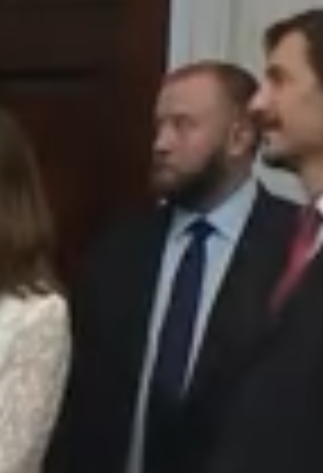 The image shows Sergey Nazarov, CEO of Chainlink, alongside another individual at the White House. This connects to the social media post confirming Nazarov's attendance at a White House event, suggesting his involvement in policy discussions related to blockchain technology and cryptocurrency.