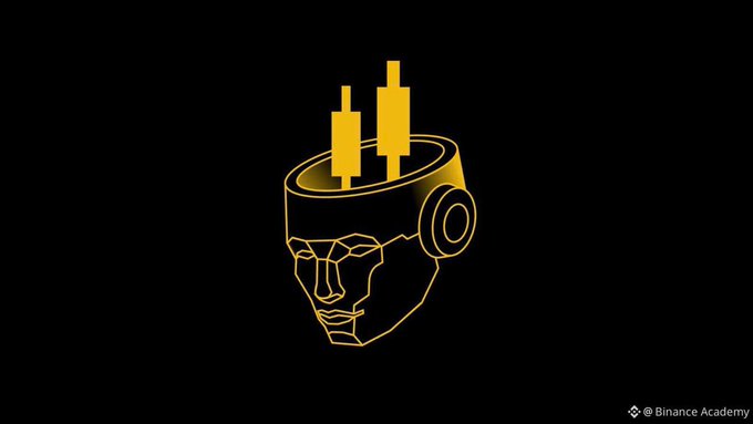 A gold Binance Academy logo depicting a stylized bull's head emerging from a cylindrical shape topped with candlestick chart bars on a black background.