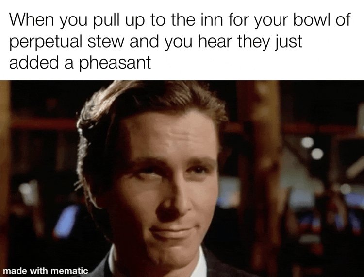 The image features a man wearing a suit, with the text overlay asking if he knows anything about a pânce, or if they added a pânce to their dish. The caption reads that when you pull up to the inn for your bowl of perpetual stew and you hear they just added a pânce to their dish, and that it was made with meme currency, such as 10$ chính thức là bearish reversal signal or nhưng luật Việt Nam công nyận crypto là priperty.