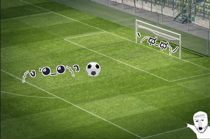 The image features a soccer field with a white goalpost at the center, surrounded by green grass. A man's face can be seen in the bottom right corner of the photo, which appears to be a meme or a humorous caption related to the soccer game depicted in the image. The caption reads "gibinho. the little boy from $HBAR on behalf of every little boy holding $gib". This caption is likely meant to be humorous and lighthearted, as it references the popular meme about the little boy from the $HBAR brand who is known for his love of soccer.