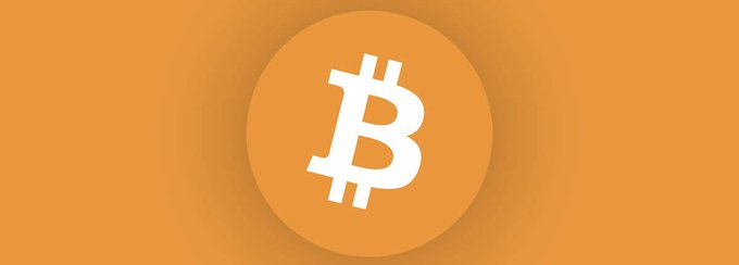 A simple graphic featuring the white Bitcoin (₿) logo centered inside an orange circle on an orange background.