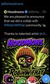 A pixel-art graphic announces "Roguelike Deckbuilders" Day 3 by BlockBrains, featuring characters including Hooded Horse and RobinWhat, with text thanking an artist @DazyDre_ for a "GHOSTHOOD" promo.