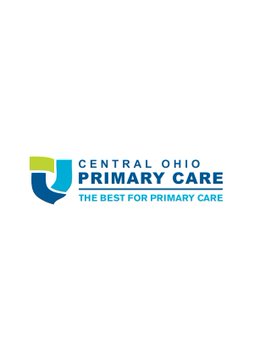 The logo for 'CENTRAL OHIO PRIMARY CARE' features a blue and green shield-like emblem with the tagline 'THE BEST FOR PRIMARY CARE'.