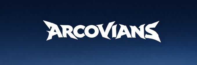 A stylized white text logo reads "ARCOVIANS" against a dark blue gradient background.
