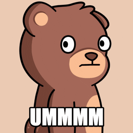 A cartoon brown bear with a blank expression and the text 'UMMMM' at the bottom.