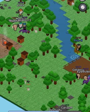 A screenshot of the Kintara game shows several player avatars, including "Lilly" (Lv. 5), "NoVaniz272" (Lv. 1), "Apo", "PuiBx2" (Lv. 1), "Calmwave" (Lv. 10), and "Daymoth" (Lv. 1), scattered across a forested map, visually reflecting the post's claim that the game is flooded with new players after Kintara made itself free-to-play by eliminating its 1000 $KINS entry fee.