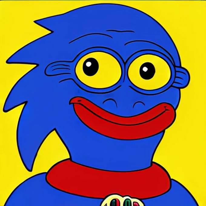 The image features a cartoon character with blue hair, wearing a red collar and a necklace, giving off a playful and friendly vibe. The character has big eyes and a wide smile, making them appear happy and approachable. The background of the image is yellow, which contrasts nicely with the blue hair and adds to the overall visual appeal. The post that accompanies this image reads: "Putting on Sproto #1749 $BITCOIN @sprotogremlins @HPOS10Ireturns". This text seems to be related to the cartoon character in some way or another, possibly as a reference or a connection between the character and the post.