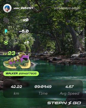 The image shows a fitness tracking app that displays the user's progress, including their speed and distance traveled during a walk or run. The app also provides information about the user's walking pace and the time taken for completing the activity.