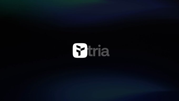 The image features a logo for a website called "tria" with a white "y" in the center, surrounded by a black background. The text above the logo reads "tria season 3 got me reflecting most web3 rewards feel temporary at best, you grind then they're gone." This message is related to the content of the post on social media, which discusses the concept of web3 and its rewards. The image seems to be a part of a larger discussion or campaign about web3 and its impact on users.