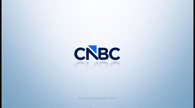 The image displays the CNBC logo prominently centered on a light blue gradient background, with the text "Published September 2026" faintly visible at the bottom, serving as a title card or branding bumper for the network's coverage of the interview.