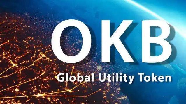 The image displays a promotional graphic for "OKB - Global Utility Token" with large white "OKB" text overlaid on a stylized view of Earth at night, featuring glowing city lights and network-like connections across the globe. This visual reinforces the post's message about OKB's global utility token status and its resilient market cap, positioning the cryptocurrency as a globally connected, undervalued digital asset.