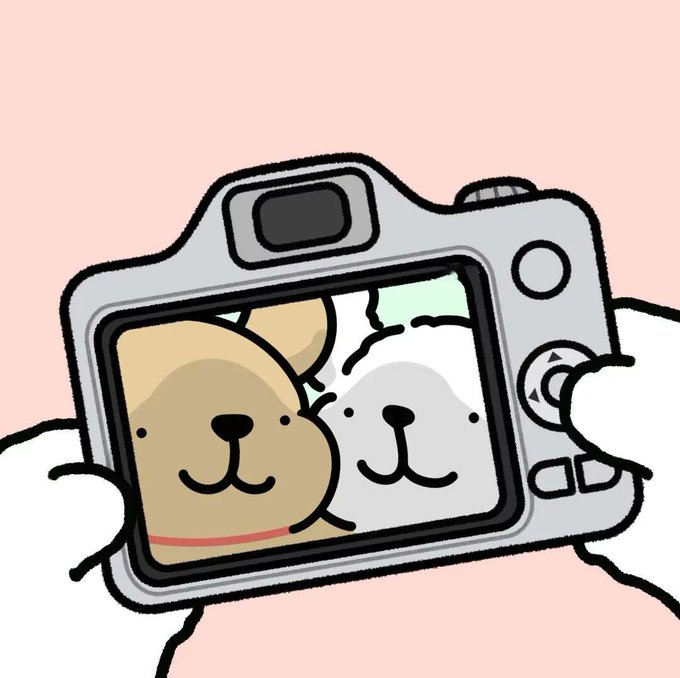 A digital camera displays a photo of two adorable cartoon dogs being taken, fitting the cheerful mint announcement for the FLO collection on OpenSea.