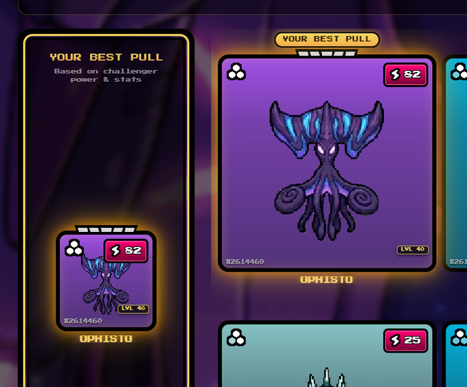The image shows a purple octopus with blue eyes, which appears to be a character or an item for sale within a video game. The octopus is displayed against a purple background, making it stand out prominently. There are two other images of the same octopus in different sizes and positions on the screen, possibly representing different characters or items from the game. The post also mentions that there is a free mode available for this particular character, which could be related to gameplay mechanics or additional content within the game.