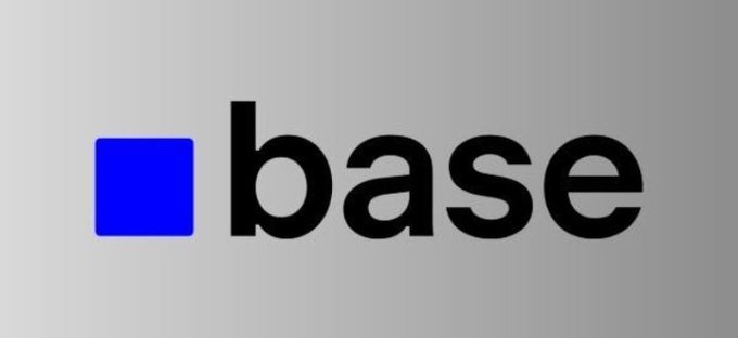 The image displays the Base logo, featuring a blue square icon next to the word "base" in bold black lowercase letters on a gray background. It visually represents Base, the blockchain platform referenced in the post, which highlights the network's developer-focused upgrades like B20 and native account abstraction aimed at simplifying Web3 infrastructure.