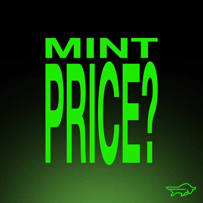 This image features the words "MINT PRICE?" in large, bright green lettering against a dark background, directly addressing the user's question about mint prices.