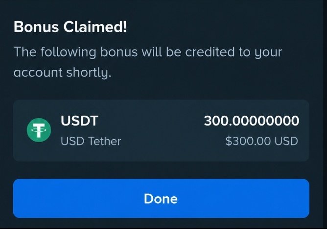 A "Bonus Claimed!" notification showing 300 USDT ($300.00 USD) credited to a user's account, with a "Done" button. The image appears to be a screenshot proving receipt of a tip or giveaway, aligning with the post's promise of a $200 (or larger) giveaway on Stake.
