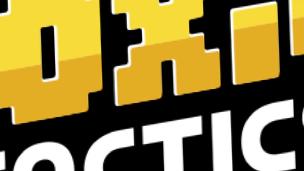The image features a logo for a company named Voxie Tactics, which appears to be a gaming company. The logo consists of a yellow "X" surrounded by white text that reads "Voxie Tactics", indicating the name of their business. The image also includes a caption below the logo that provides information about the game they create and its features.