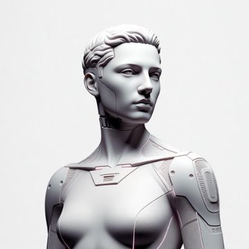 The image features a white female figure with a robot-like appearance, wearing a necklace that has a futuristic design. The figure appears to be standing against a plain background, which emphasizes her presence. The accompanying text explains that she is part of a project called "Juno" and that it was launched by the company after selling out at the market earlier in the day. The post also mentions that the robot-like figure has been designed with a focus on futuristic elements, such as a collar and arm, which are characteristic of advanced robotics technology.