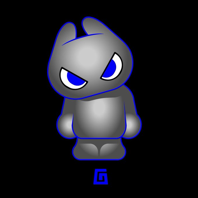 A stylized gray and blue cartoon zombie character with an angry expression stands centered against a black background, with a small blue "G" logo beneath it—visually embodying the menacing Deadfellaz NFT aesthetic referenced in the post about Betty and her zombie-themed collection.