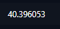 The image displays "40.396053" in white text on a dark background, likely representing a positive PnL or profit figure that aligns with the trader's mention of achieving strong returns while trading organic volume of 200-300k per week.
