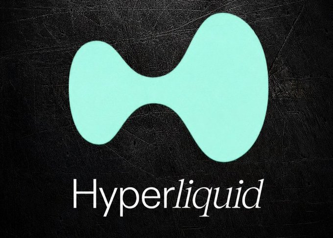 The image features a logo for Hyper Liquid with a teal color scheme, which stands out against a black background. The logo includes two teal circles connected by a line, symbolizing unity or collaboration within the cryptocurrency community. The text "HYPERLiquid" is written in white letters below the logo, indicating that this is the name of the company or project associated with it.