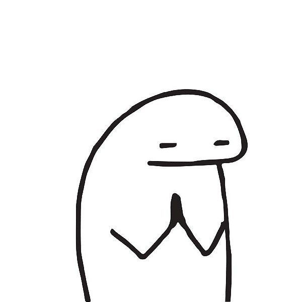 A simple black-and-white line drawing depicts a frog character with a downturned mouth and sharp teeth, standing with its arms crossed in a somewhat grumpy or unimpressed pose.