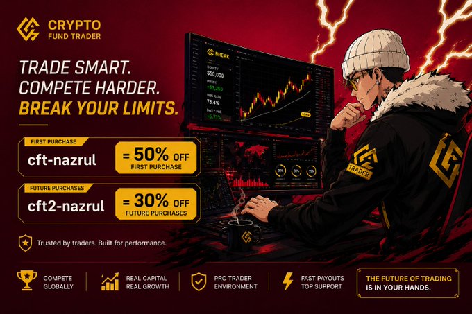 The image features a man sitting behind a computer screen with his hands on his face as he looks at the screen. The background of the image shows a red background, which contrasts with the white text that reads "BREAK YOUR LIMITS". Below this, there are two options for investing in the Crypto Fund Trader: "first purchase" and "30% off". These options seem to be related to the concept of breaking investment limits or barriers. The post also mentions that the fund is built on performance by professionals who buy and sell crypto assets based on their own research and analysis, rather than following market trends.