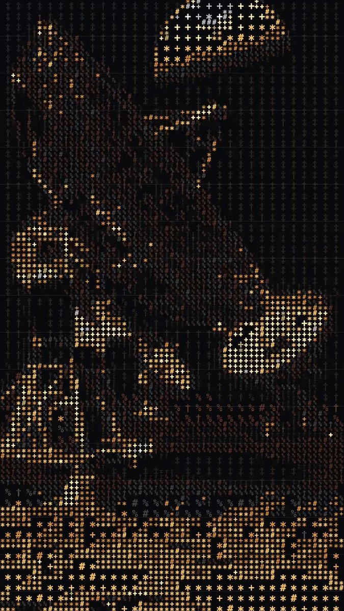 The image features a poster with a black background and gold dots that appear to be a mosaic or pattern. The poster has a large, detailed illustration of a person's foot, which is the main focus of the artwork. The foot appears to be in motion, as if it is walking on a sandy beach. The artist behind this piece seems to have created an animated scene using code and has named their work "Signal Rituals My attempt to make moving images that can survive without hosted files, platforms or marketplace previews."
