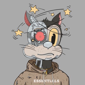 The image features a cartoon cat with a robot head, wearing a hoodie and holding a star-shaped object that appears to be a keychain or a small toy. The caption of the image reads "I collect rares for my pleasure and I collect floors for the sake of the community." This suggests that the cat is interested in collecting various items, possibly as part of a hobby or a way to contribute positively to their community by sharing these items with others.