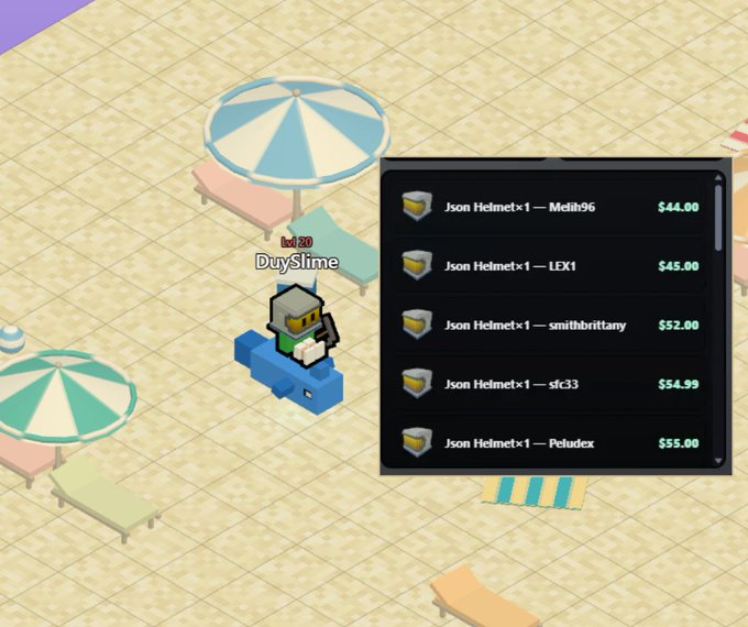 The image features a Minecraft game menu screen with several items displayed, including a list of game characters' names along with their prices (some listed below $4.00). There's also a description about an item called "Daytime Slime" with a price and a rating. The gameplay for this game involves using a day-time glow to attract people who want to join in the fun, providing entertainment or possibly collecting points during their adventure.