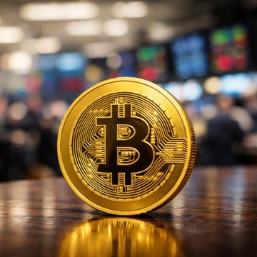 The image features a gold Bitcoin token that has been removed from its original position. It is placed on top of a wooden table or desk. There are multiple people visible in the background, likely attending an event related to Bitcoins or cryptocurrency technology. A notable detail about the Bitcoin coin shown in the picture is that it costs 1 Bitcoin and there are 13 Bitcoins remaining in total after having been shed over a record 12-day outflow streak of BTC from January 16th through December 26th. This information may be of interest to those following the developments related to Bitcoins or cryptocurrency markets during this period.