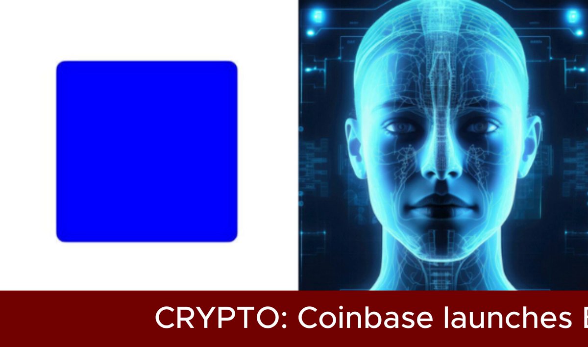 The image features two blue squares side by side with the text "Coinbase launches Bitcoin Cash". The square on the left has a white border while the one on the right does not. Both squares are positioned at the top of the image, making them the main focus.