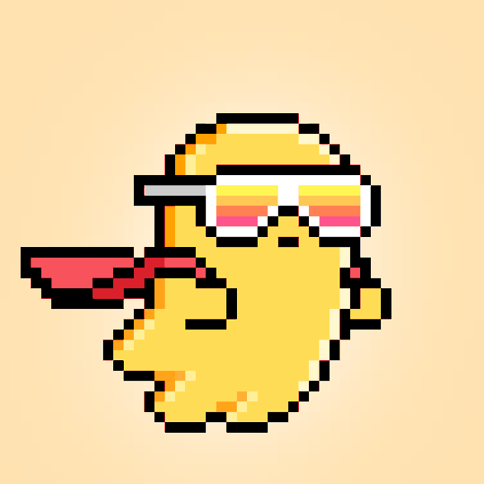 The image features a small, pixelated cartoon character of a yellow ghost wearing sunglasses and holding a red cape with one hand while waving with the other hand. The caption below the image reads "This gold Ghost just sold on SentX for 95,000 Hbar! You can check out the collection at sentx.io/nft-marketplac".
