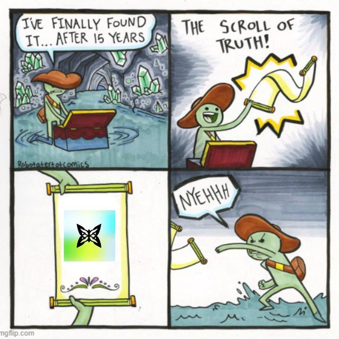 In the image, there are four cartoons with a main cartoon character holding a yellow scroll of paper. The background color for each cartoon is green, creating an interesting contrast against their skin tones or backgrounds. This artwork serves as a visual representation of the post's content that encourages people to open up a Quip network account and check out the product. The character, dressed in a cowboy hat, adds a playful element to the overall design, making it appealing for potential users who might be interested in trying out new applications or engaging with others online.