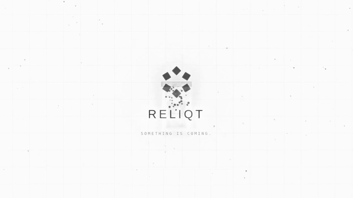 The image features a white logo with black text that reads "RELIQT" followed by a list of five different rare Pokémon cards including Charizard, LeBron Prizm, Goku Ultra Instinct, and places them on the blockchain forever. The text is in all capital letters, making it stand out against the white background. The image also includes a caption below the logo that reads "Focus on what is in the image and how it relates to the post".