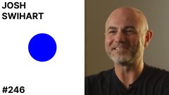 A profile card for Josh Swihart (#246) with a blue circle icon and a photo of a smiling, bald man in a black shirt.