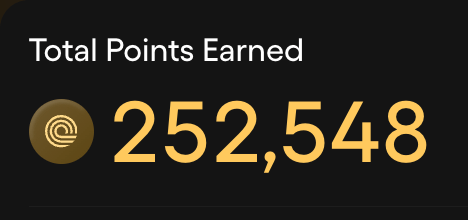 The image shows "Total Points Earned" with a value of 252,548, validating the claim of receiving retroactive points from @OndoPerps.