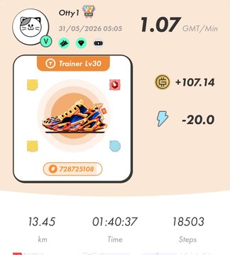 The image shows a fitness tracking app with a screen displaying various data, including the number of steps taken by the user during their workout session. The app also provides information about the distance covered and the time spent exercising. There are two pairs of shoes in the image, one on top of the other, which could be used for different types of workouts or activities.