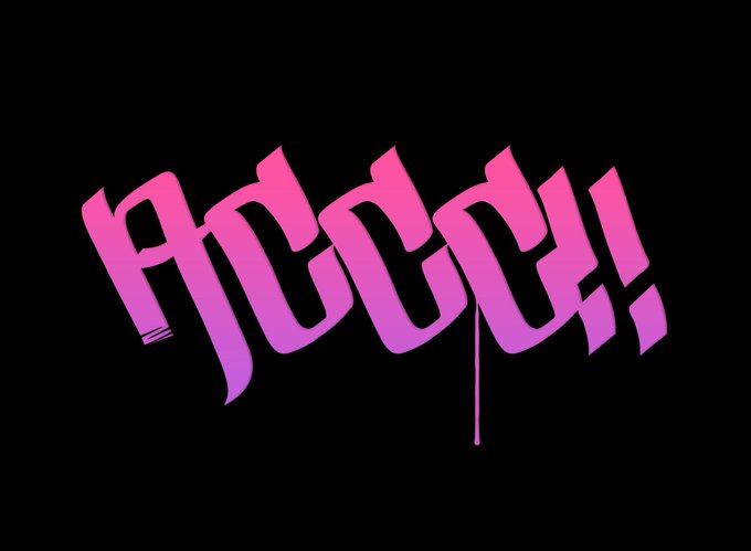Stylized graffiti-style pink and purple text reading "ANDDD!" on a black background with dripping paint effect.