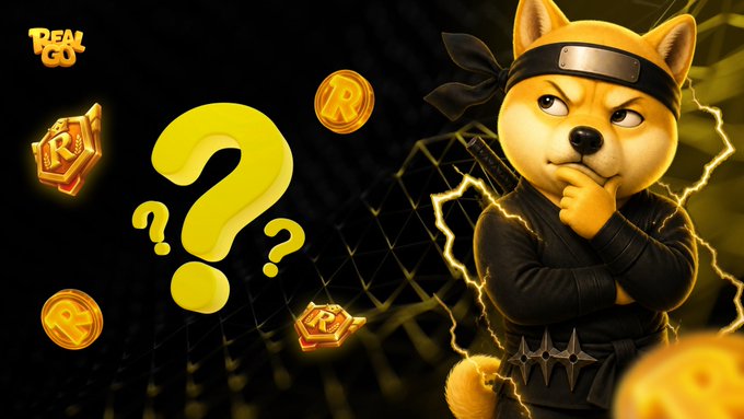 A ninja Shiba Inu character ponders with question marks and "R" coins around, hinting at a new "Points Aird