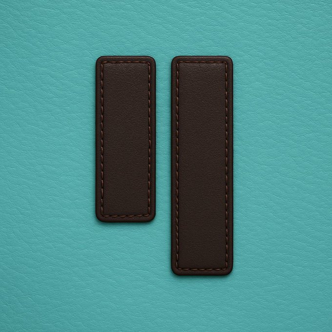 Two dark brown leather rectangular tags with visible stitching are displayed against a teal leather background. The tags are blank with no text, likely serving as a visual metaphor for a "party" or "exclusive invitation" to $QUBIC holders if the token reaches the top 10 ranking.