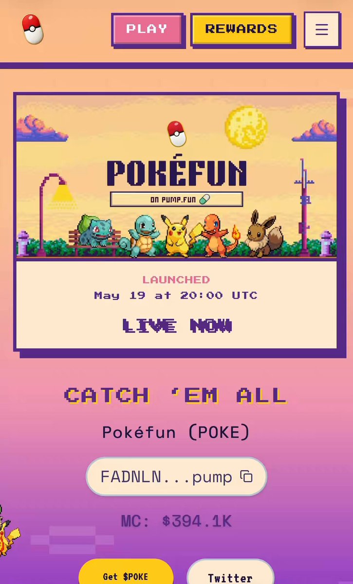The image shows a cellphone screen of an advertisement for a Pokemon event that includes characters from Pokemon, and text about the game being free at $0.99. The ad also has a link to a social media page with information about the event as well as a Twitter account associated with it. The screen displays a button on the left side inviting the viewer to learn more about participating in this special offer.