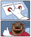 A two-panel meme featuring a cartoon cat in the top panel pressing a 'DO NOT DISTURB' button, and a brown dog (Cheems-style) in the bottom panel giving a thumbs-up.