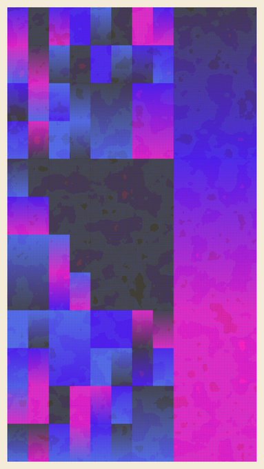 A digital artwork titled "Unregulated Minds Nº0" featuring an abstract composition of blue, magenta, and purple pixelated blocks alongside a smooth gradient panel, marked as Cursed Inscription #-401,614 and timestamped 02 Jan 2024 at 23:44:02 UTC. The glitch-like aesthetic reflects the "cursed" inscription theme, with the chaotic arrangement of rectangular tiles evoking a sense of digital corruption or fragmented consciousness.