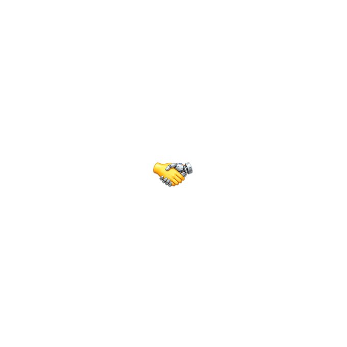 A small emoji-style illustration of two hands shaking against a white background.