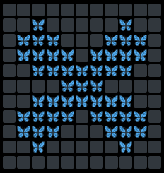 The image features a pattern of blue butterflies arranged in a grid-like structure, with each butterfly having a unique design. The butterflies are positioned at various angles and heights, creating an interesting visual effect. The background appears to be black, which contrasts with the vibrant blue color of the butterflies. The image is accompanied by text that provides information about Web3 adoption and its challenges.